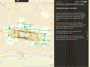 ショッピングモール内顧客の滞留場所