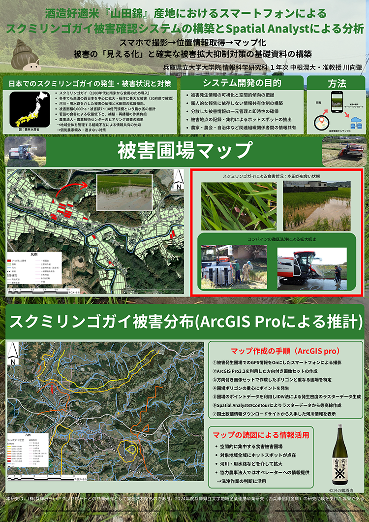 酒造好適米『山田錦』産地におけるスマートフォンによるスクミリンゴガイ被害確認システムの構築とSpatial Analystによる分析